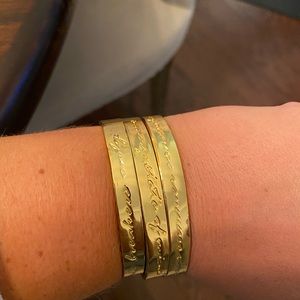 Lilly Pulitzer Gold Scripted Bracelets with tassel